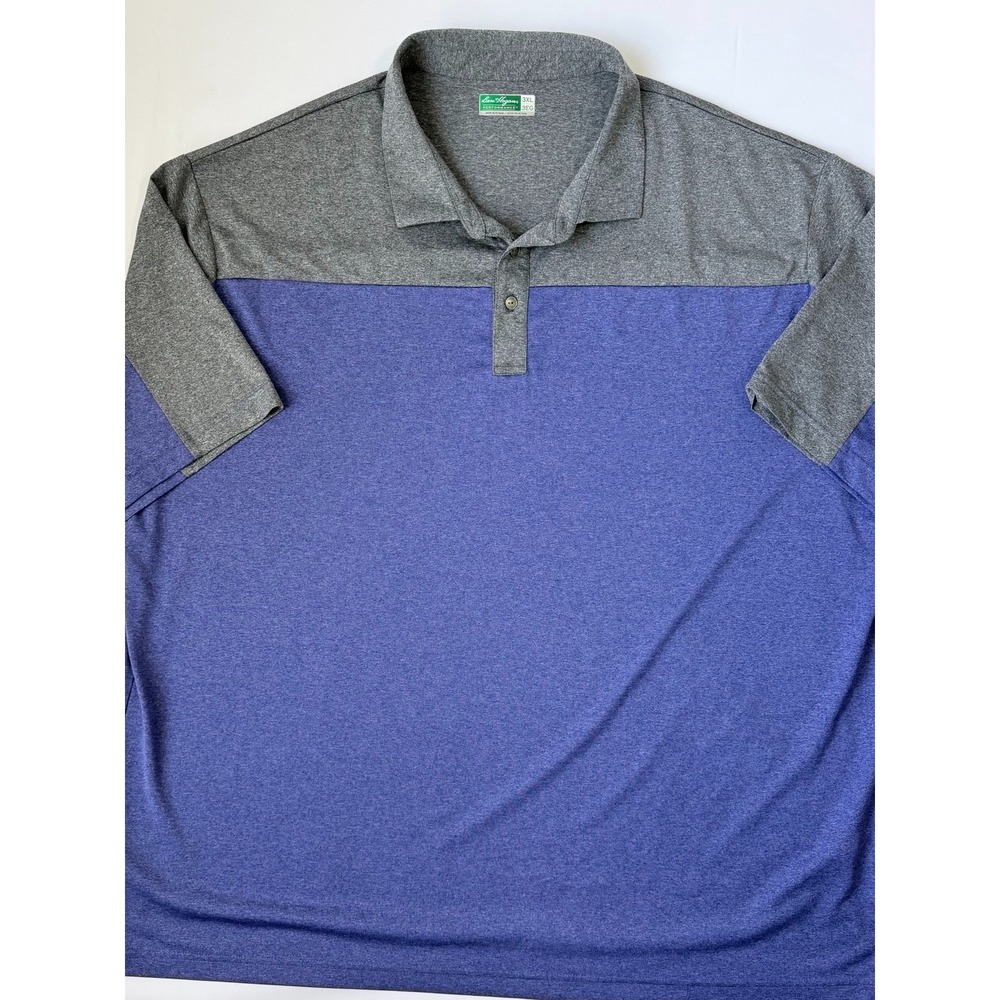 Ben Hogan Men's 3XL Performance Golf Polo Gray Purple Colorblock Short Sleeve